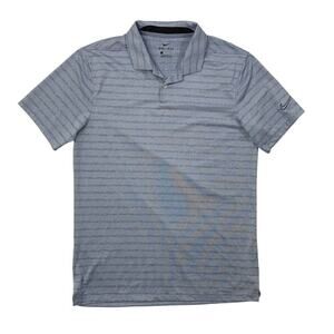 Nike Polo Shirt Mens S Small Cornflower Dri Fit Vapor Stripe Golf Performance